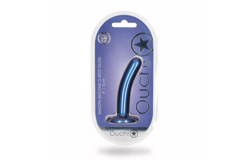 Weicher Silikon-G-Punkt-Dildo 12,4 cm – Metallic-Blau 6,2 cm