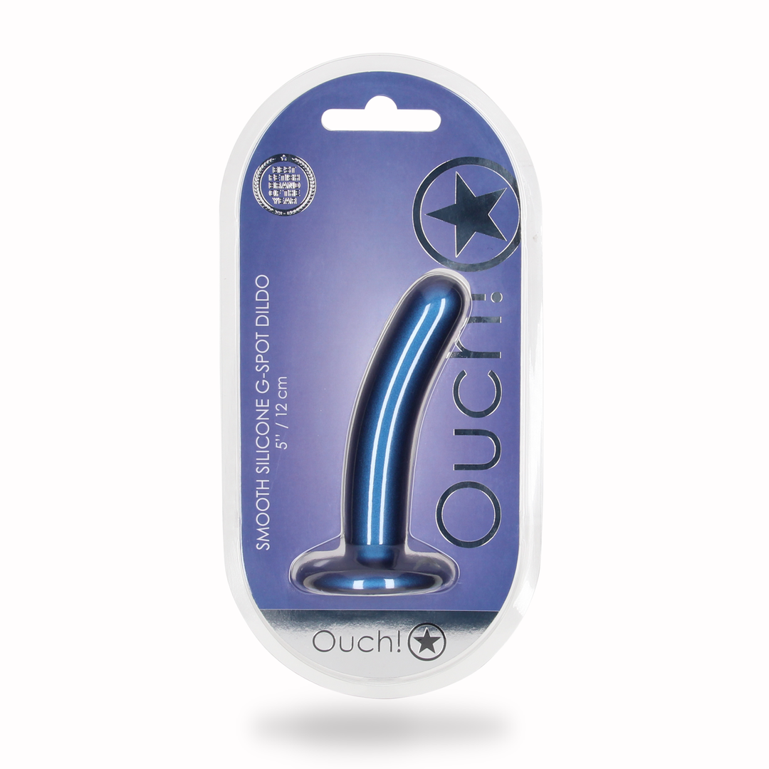 Soft Silicone G-Spot Dildo 12.4 cm - Metallic Blue 6.2 cm