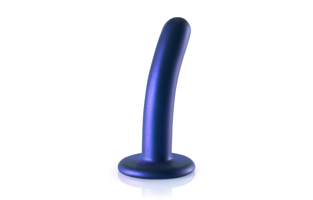 Soft Silicone G-Spot Dildo 12.4 cm - Metallic Blue 6.2 cm