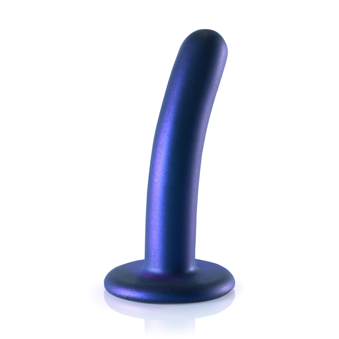 Glatter Silikon G-Punkt Dildo - 5'' / 12 cm - Metallic Blau