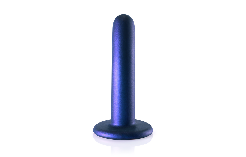 Smooth Silicone G-Spot Dildo - 5'' / 12 cm - Metallic Blue