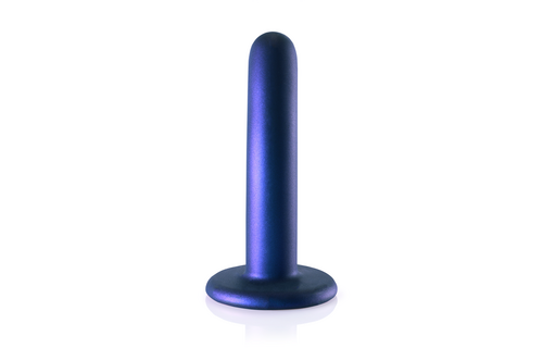 Weicher Silikon-G-Punkt-Dildo 12,4 cm – Metallic-Blau 6,2 cm