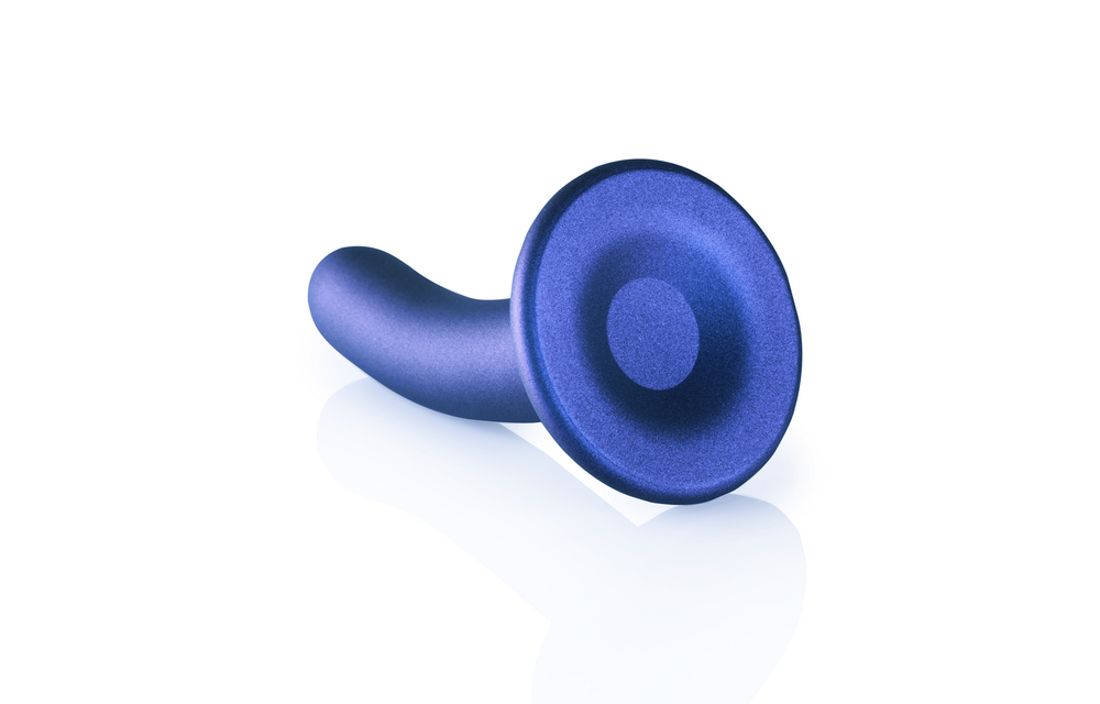 Zachte Siliconen G-Spot Dildo - 5'' / 12 cm - Metallic Blauw