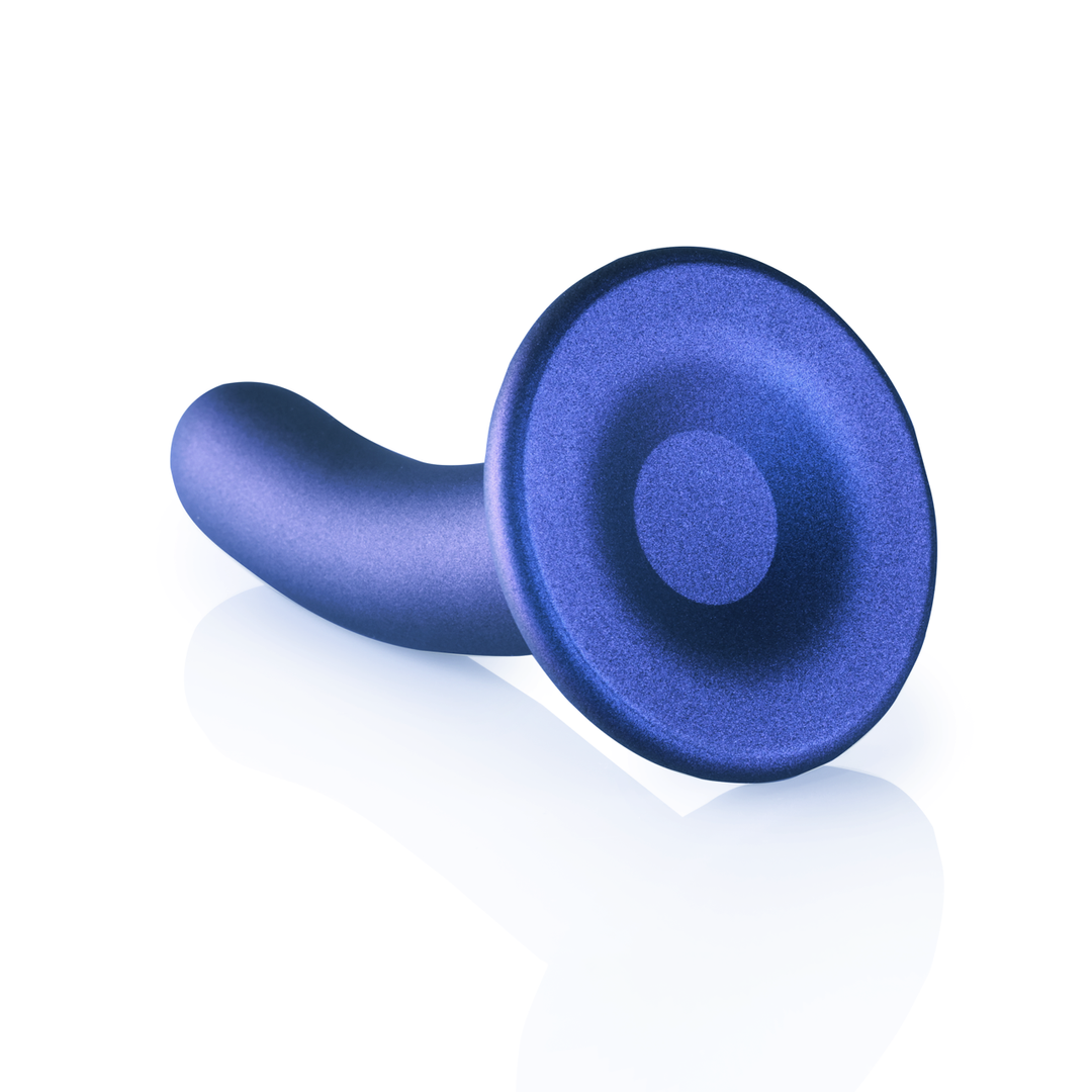 Weicher Silikon-G-Punkt-Dildo 12,4 cm – Metallic-Blau 6,2 cm