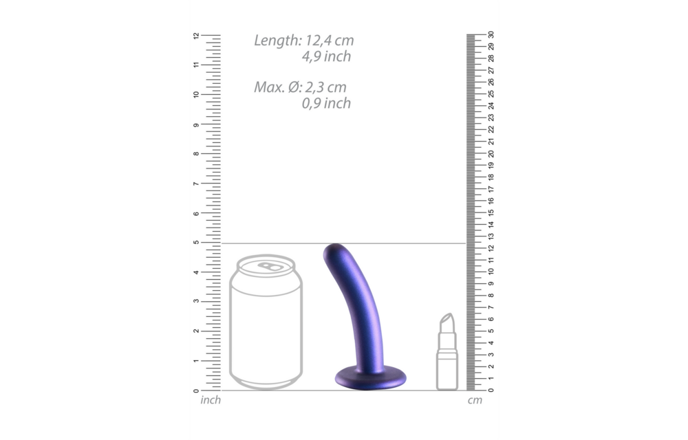 Soft Silicone G-Spot Dildo 12.4 cm - Metallic Blue 6.2 cm