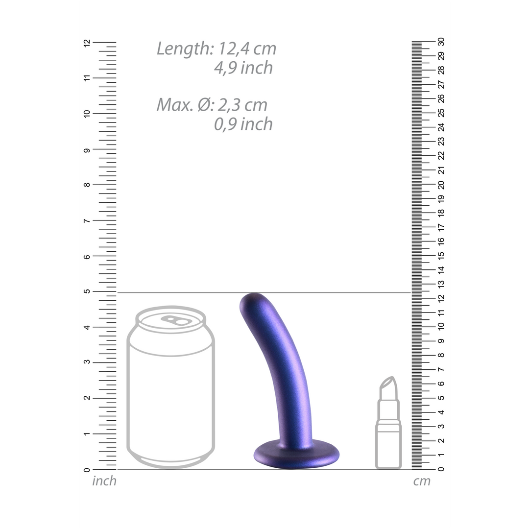 Zachte Siliconen G-Spot Dildo 12,4 cm - Metallic Blauw 6,2 cm