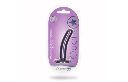 Weicher Silikon-G-Punkt-Dildo 6,2 cm – Metallic-Lila | Ouch!