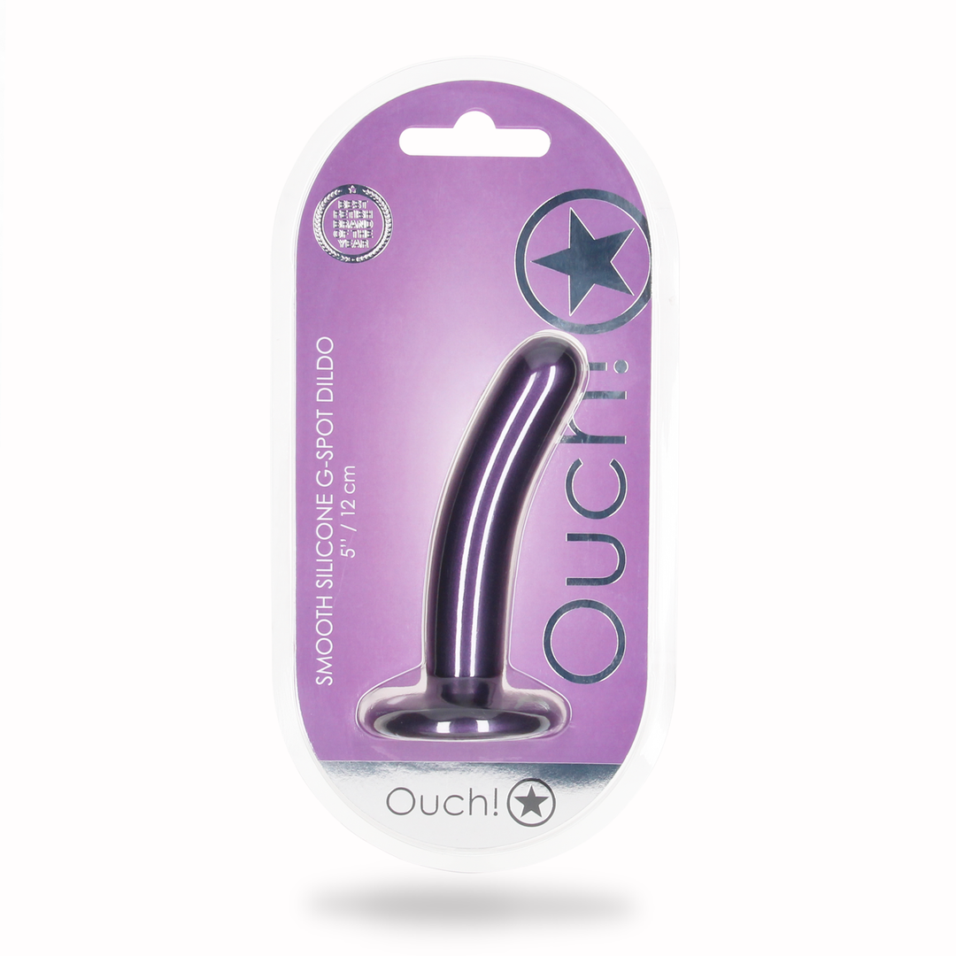 Weicher Silikon-G-Punkt-Dildo 6,2 cm – Metallic-Lila | Ouch!