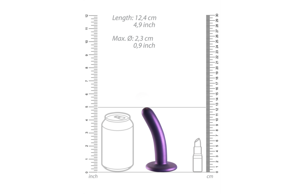 Weicher Silikon-G-Punkt-Dildo 6,2 cm – Metallic-Lila | Ouch!