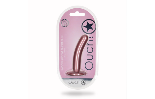 Glatter Silikon G-Punkt Dildo - 5'' / 12 cm - Rose Gold