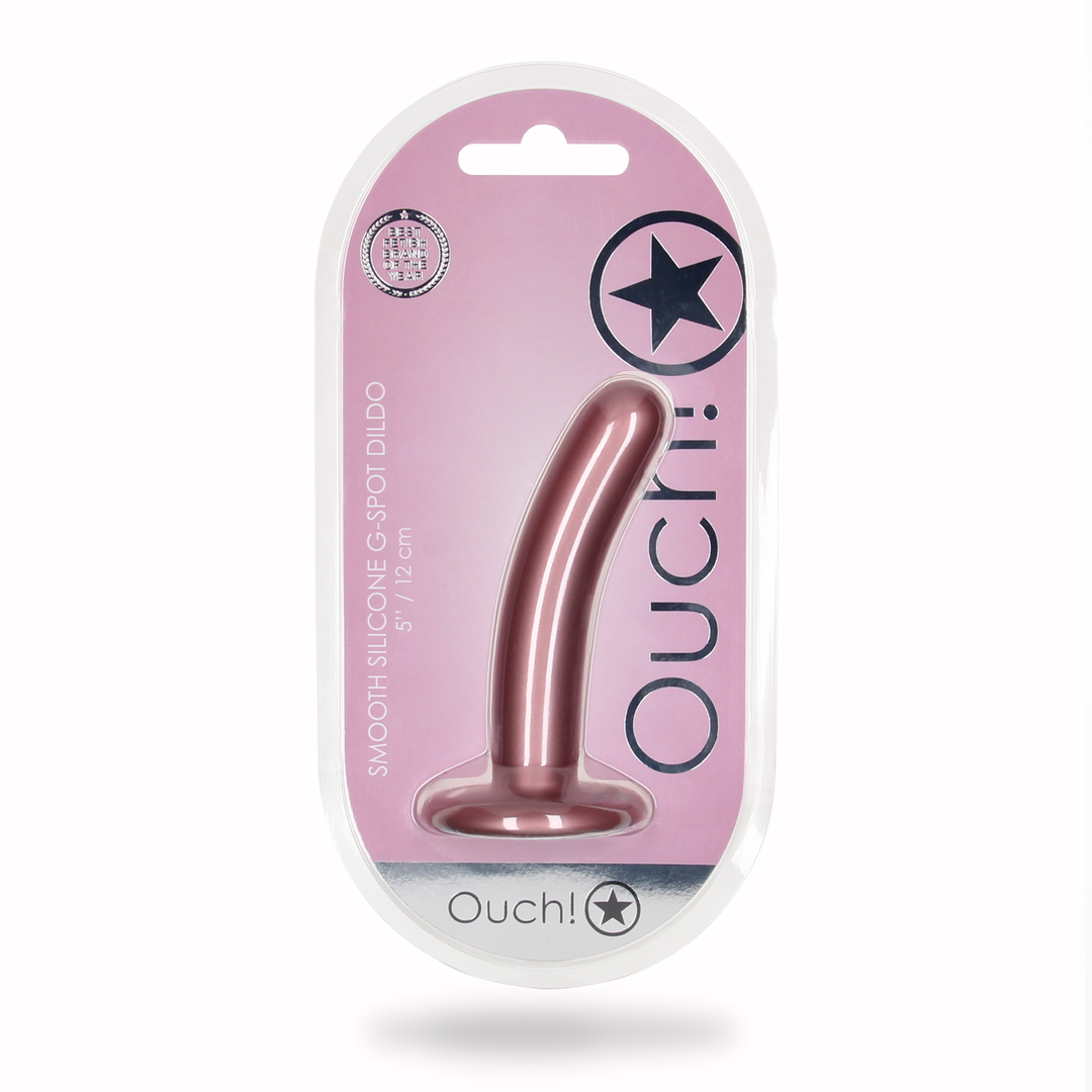 Glatter Silikon G-Punkt Dildo - 5'' / 12 cm - Rose Gold