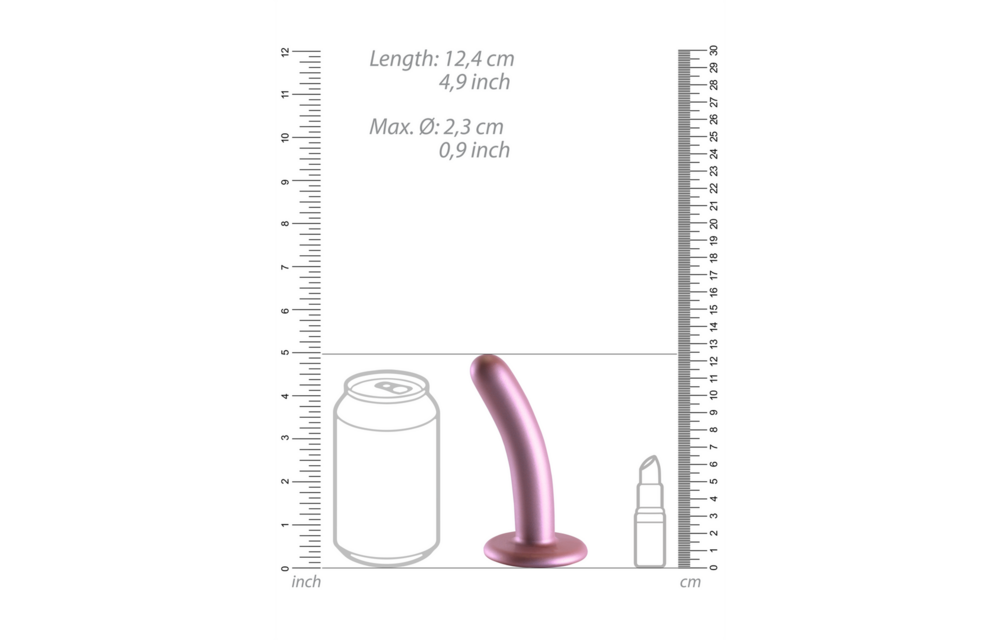 Glatter Silikon-G-Punkt-Dildo 12 cm – Rosa & Saugnapf