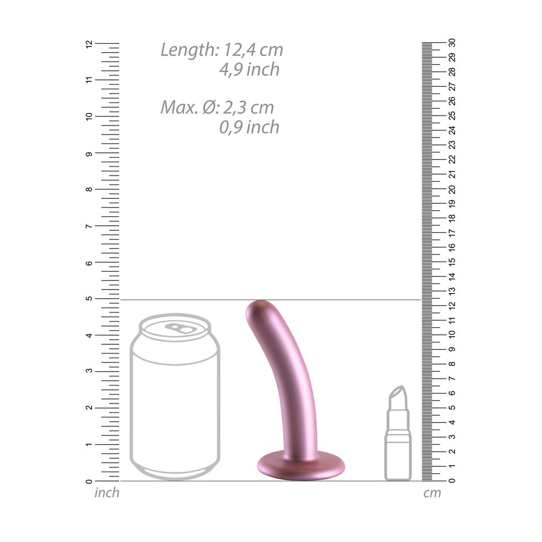 Glatter Silikon G-Punkt Dildo - 5'' / 12 cm - Rose Gold