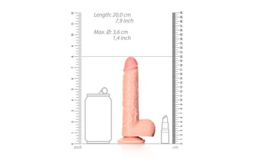 RealRock Dildo 7.5 cm Realistic with Suction Cup & Balls