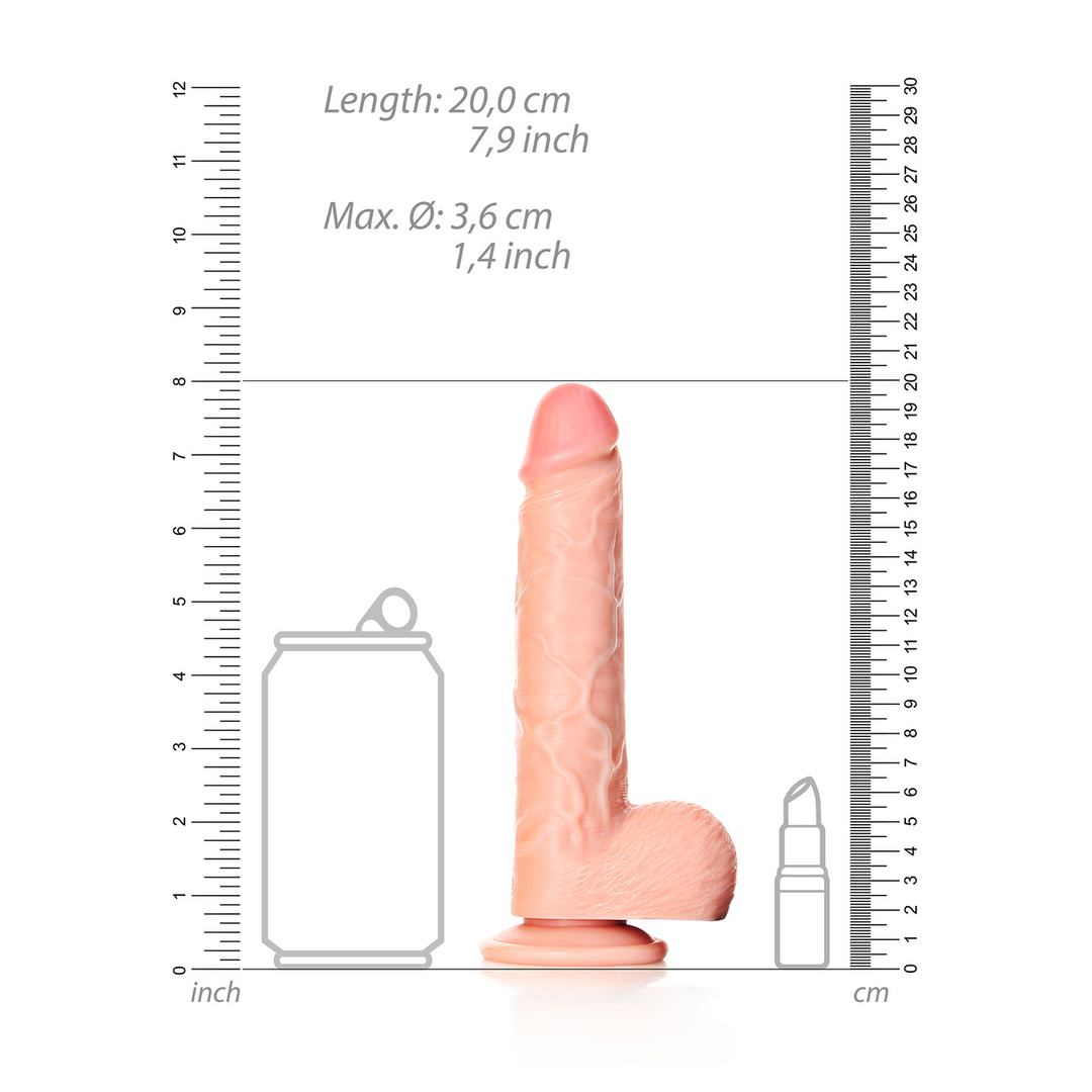 Rechtdoor Realistische Dildo met Ballen en Zuignap - 7 / 18 cm