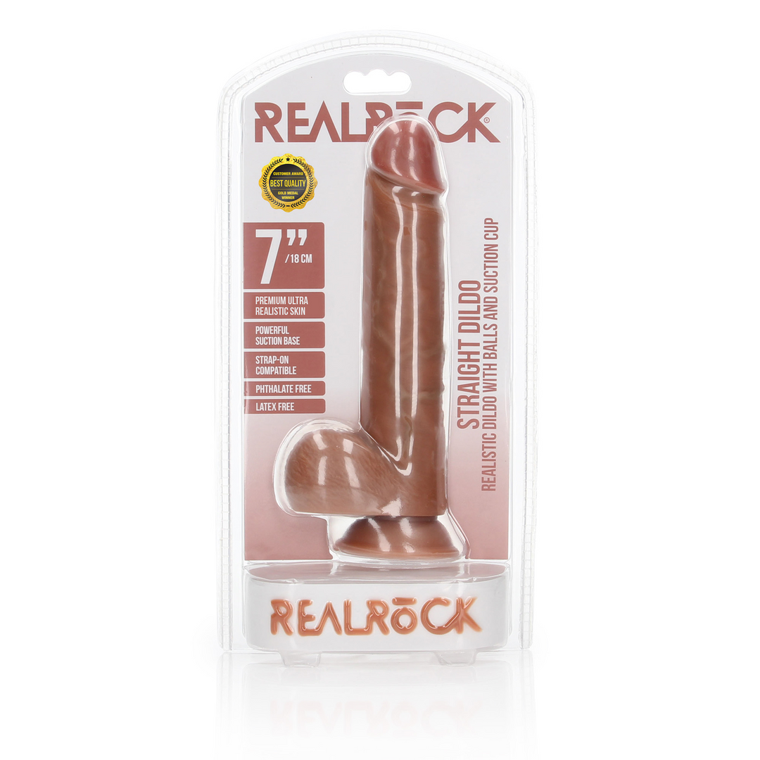 RealRock Dildo 7,5 cm – Realistisch, Saugnapf & Hoden