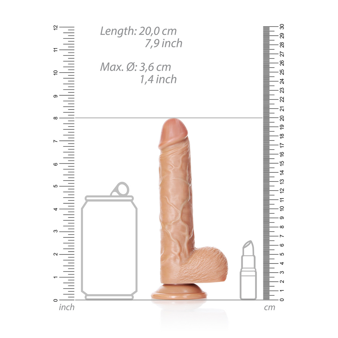 RealRock Dildo 7,5 cm - Realistisch, Zuignap & Ballen