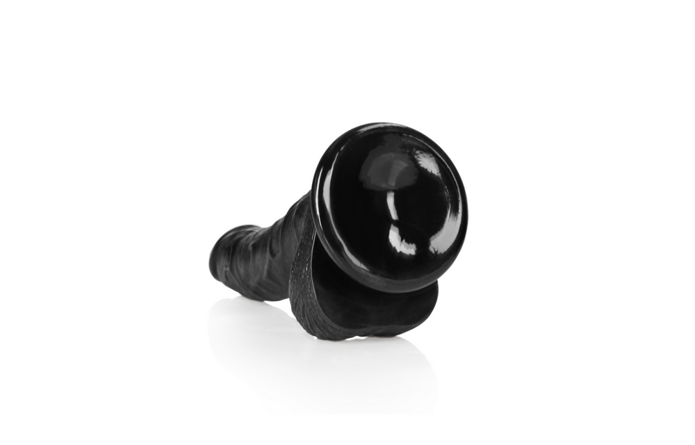 Kurviger realistischer Dildo mit Kugeln und Saugnapf - 7 / 18 cm