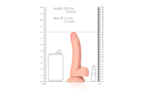 Gebogen Realistische Dildo 9 cm met Zuignap – RealRock