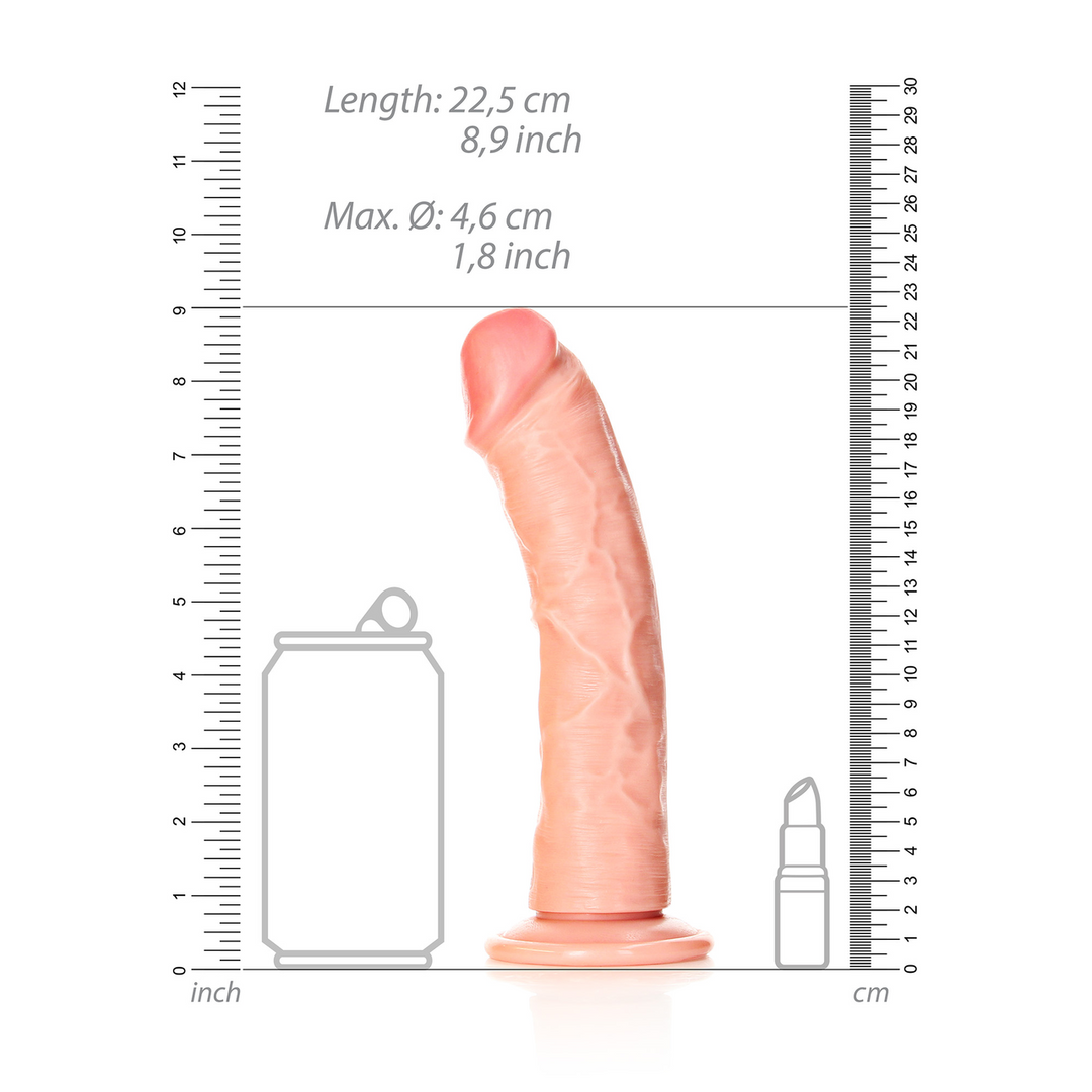 Gebogener realistischer Dildo mit Saugnapf 20,5 cm – RealRock von Shots