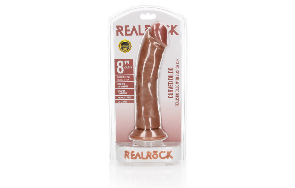 Curved Realistic Dildo 20.5 cm with Suction Cup – RealRock