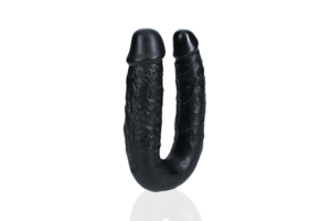 U-förmiger Doppeldildo 12,7 cm x 3,2 cm Schwarz – RealRock