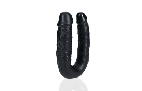 U-Vormige Dubbele Dildo 12,7 cm x 3,2 cm Zwart - RealRock