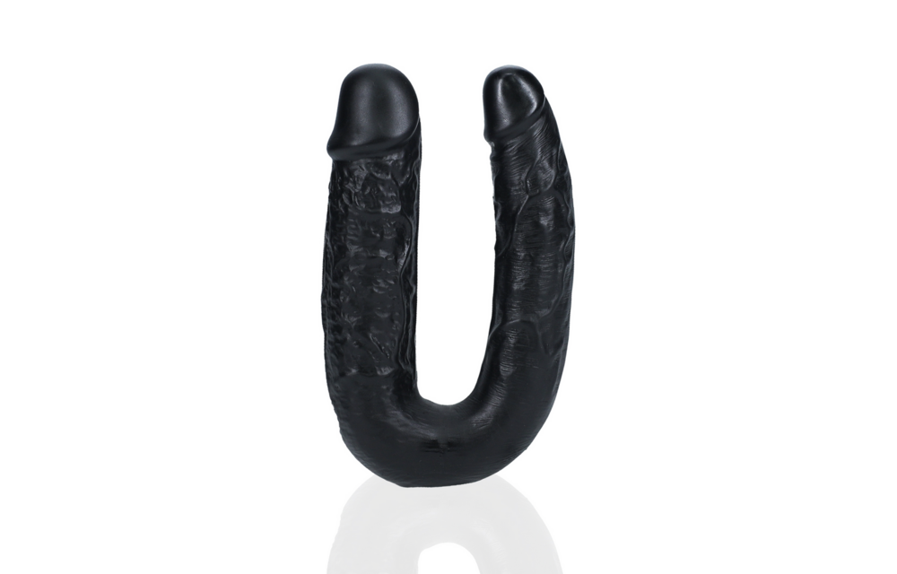 U-Shaped Double Dildo 12.7 cm x 3.2 cm Black - RealRock