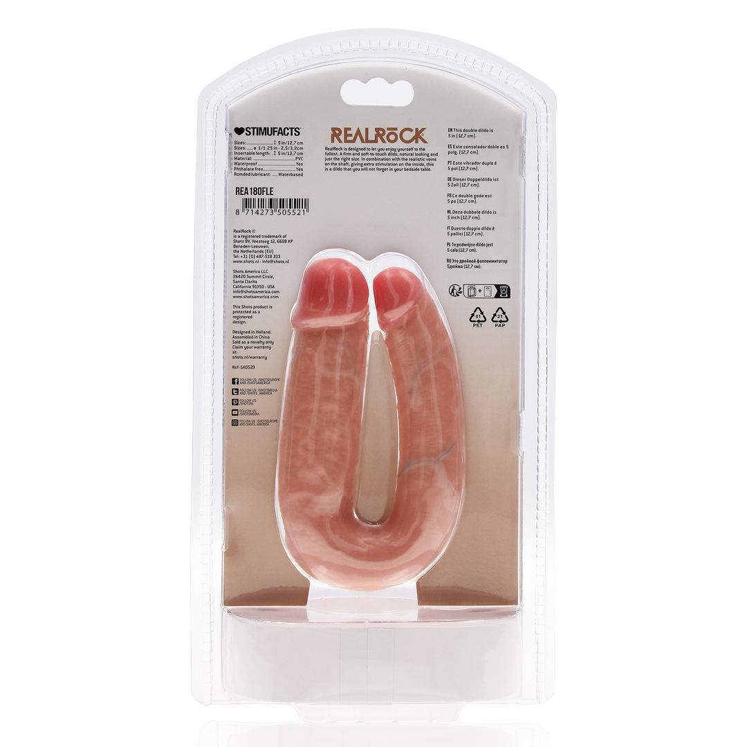 U-Vormige Dubbele Dildo 12,7 cm Realistisch & Vleeskleurig
