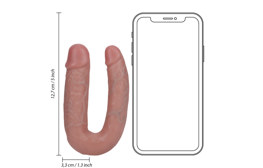 U-Shaped Double Dildo 12.7 cm Realistic & Flesh-Coloured