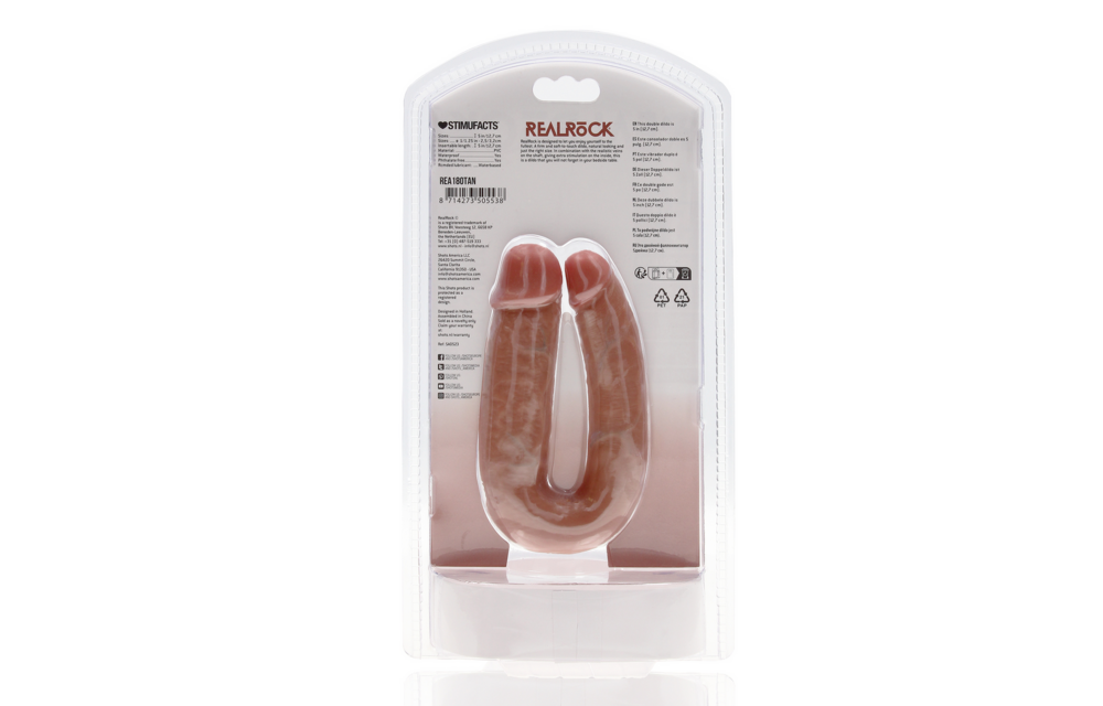 U-Vormige Dubbele Dildo 12,7 cm - Realistisch & Natuurlijk