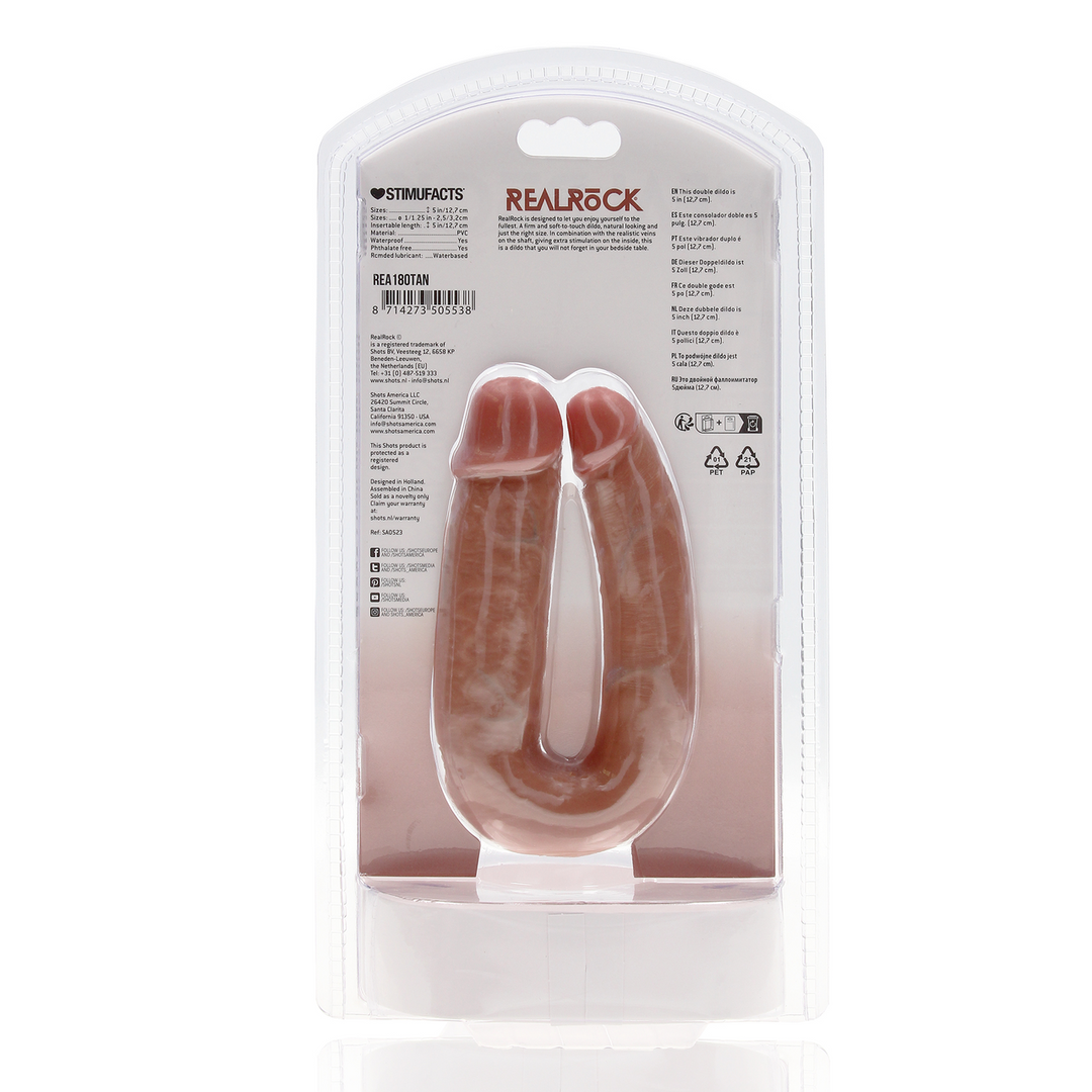 U-Shaped Double Dildo 12.7 cm - Realistic & Natural
