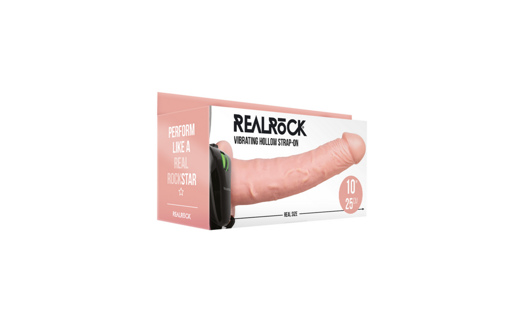 RealRock Vibrierender hohler Strap-On 24,5 cm – Ultimatives Vergnügen