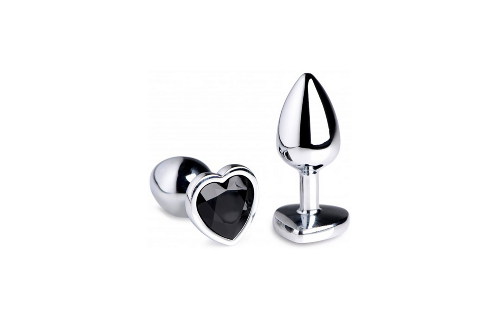 Schwarzer Herz-Buttplug 7,1 cm – stilvoll und bequem