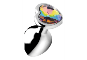 Rainbow Prism Herzförmiger Buttplug 8,2 cm – Mittleres Vergnügen