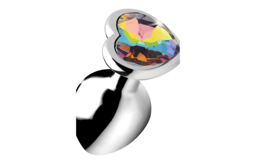Rainbow Prism Heart-Shaped Butt Plug 8.2 cm – Medium Pleasure