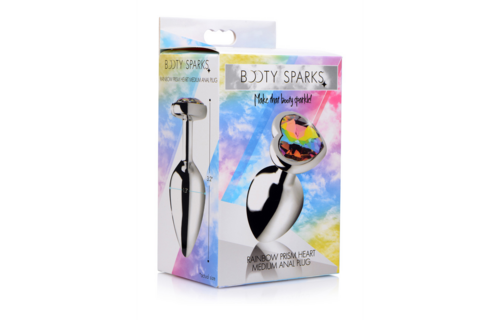 Rainbow Prism Hartvormige Buttplug 8,2 cm – Medium Genot