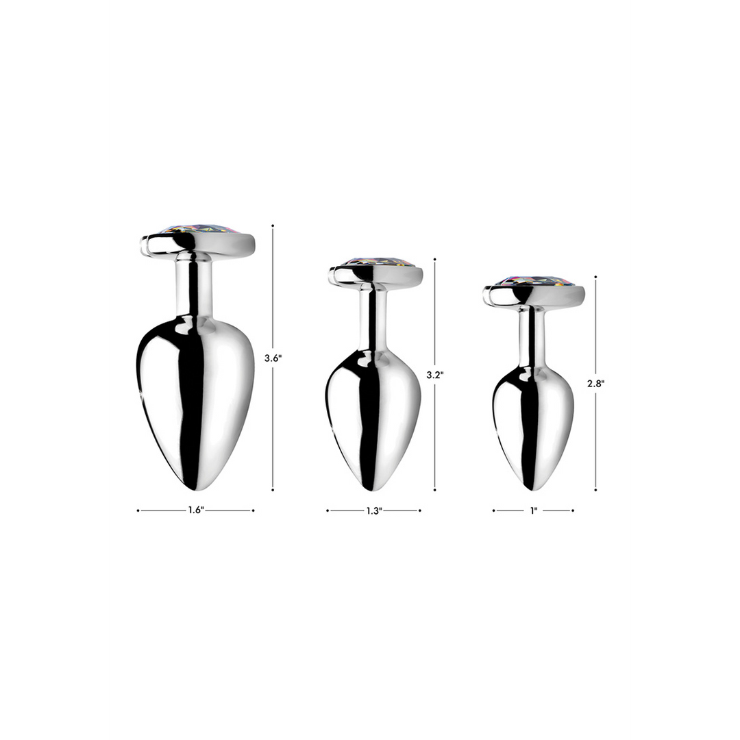 Rainbow Prism Heart-Shaped Butt Plug 8.2 cm – Medium Pleasure