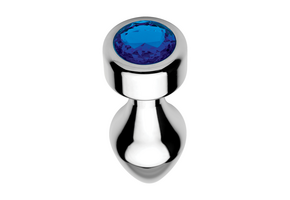 Blue Gemstone Butt Plug 11.5 cm – Weighted Aluminium Medium