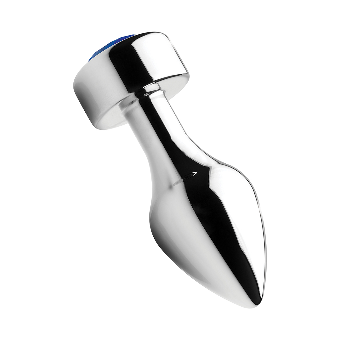 Blauer Edelstein Buttplug 11,5 cm – Beschwertes Aluminium Medium