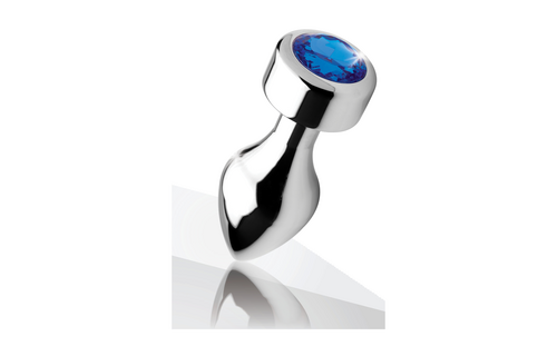 Blue Gemstone Butt Plug 11.5 cm – Weighted Aluminium Medium