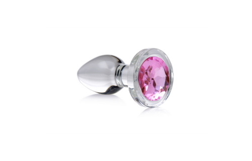 Rosa Edelstein Glas Analplug 7,4 cm – Glanz & Genuss