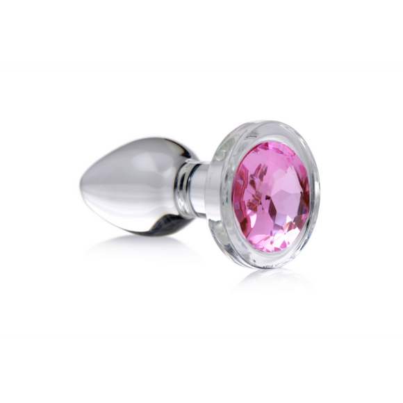 Rosa Edelstein Glas Analplug 7,4 cm – Glanz & Genuss
