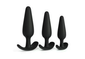 Tic Tac Toe Anal Plug Training Set 9-11 cm | Black Silicone