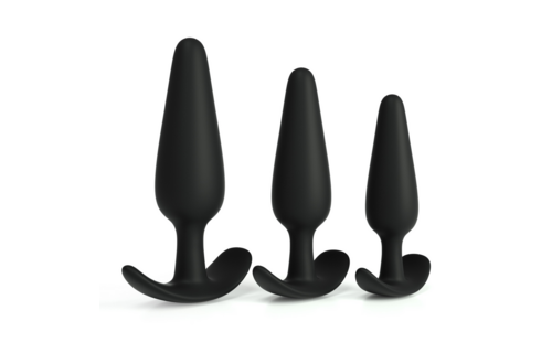 Tic Tac Toe Anal Plug Training Set 9-11 cm | Black Silicone