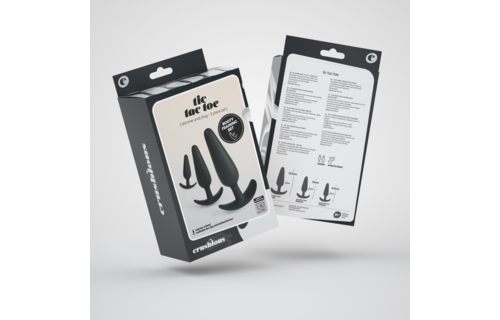 Tic Tac Toe Anal Plug Training Set 9-11 cm | Black Silicone