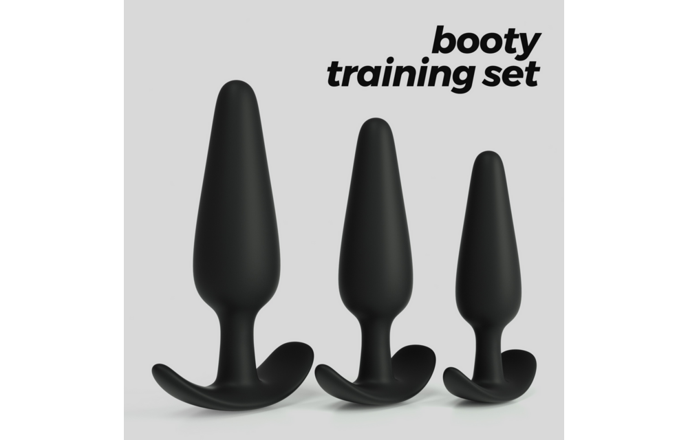 Tic Tac Toe Anal Plug Training Set 9-11 cm | Black Silicone