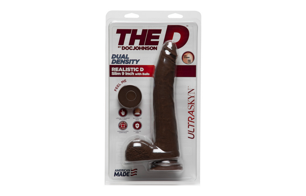 D Slim - Realistic ULTRASKYN Dildo with Balls - 2 Pieces