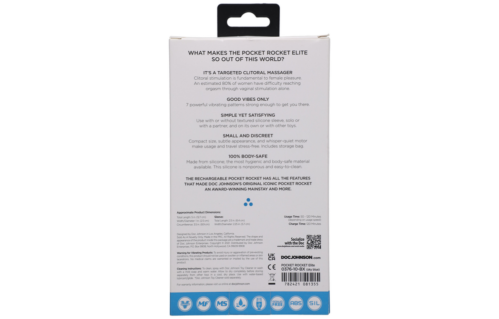 Elite Mini Vibrator Blue | Powerful, Rechargeable & Discreet