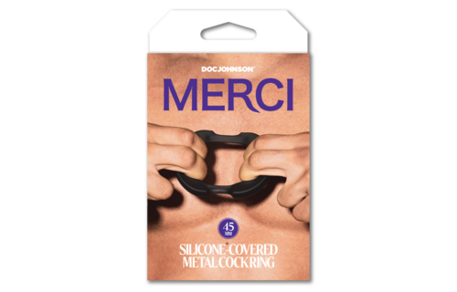 The Paradox - Silicone/Metal Cock Ring - 45mm - Black